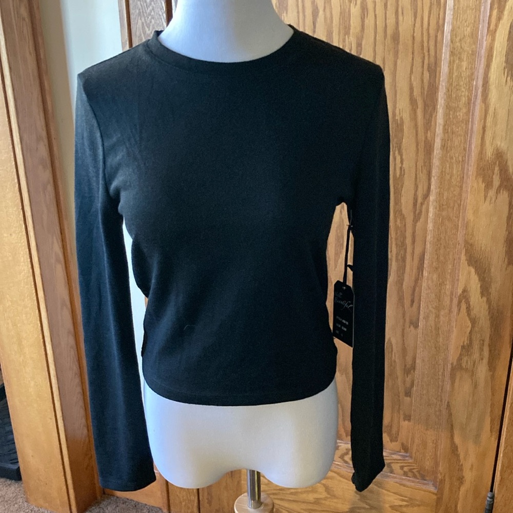 Splash, Size L, Junior, black, long sleeve sweater, 84% Polyester, machine wash.